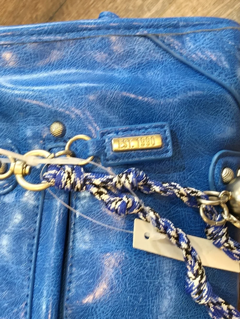 Steve Madden Blue Leather Satchel Bag - Picture 10 of 12